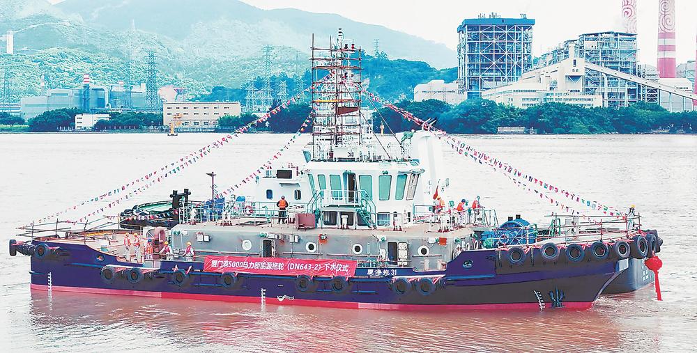 我省首批纯电拖轮下水